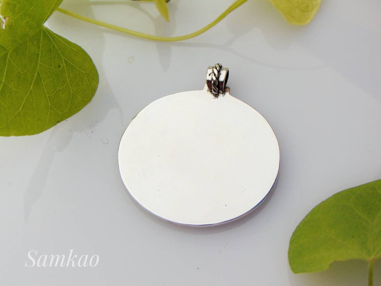 Chakra healing energy necklace,Seven 7 chakras pendant,Ethnic Fine silver pendant,Lotus necklace,Yoga chakra, Meditation jewelry,Silver 999