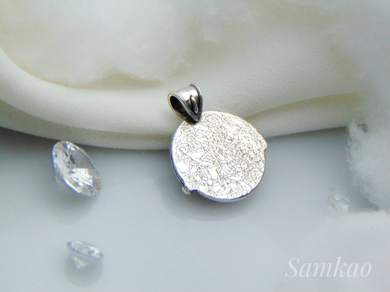 Snowy house pendant,Cloisonne enamel jewelry,Sterling silver, Christmas houses pendant, Handmade jewelry