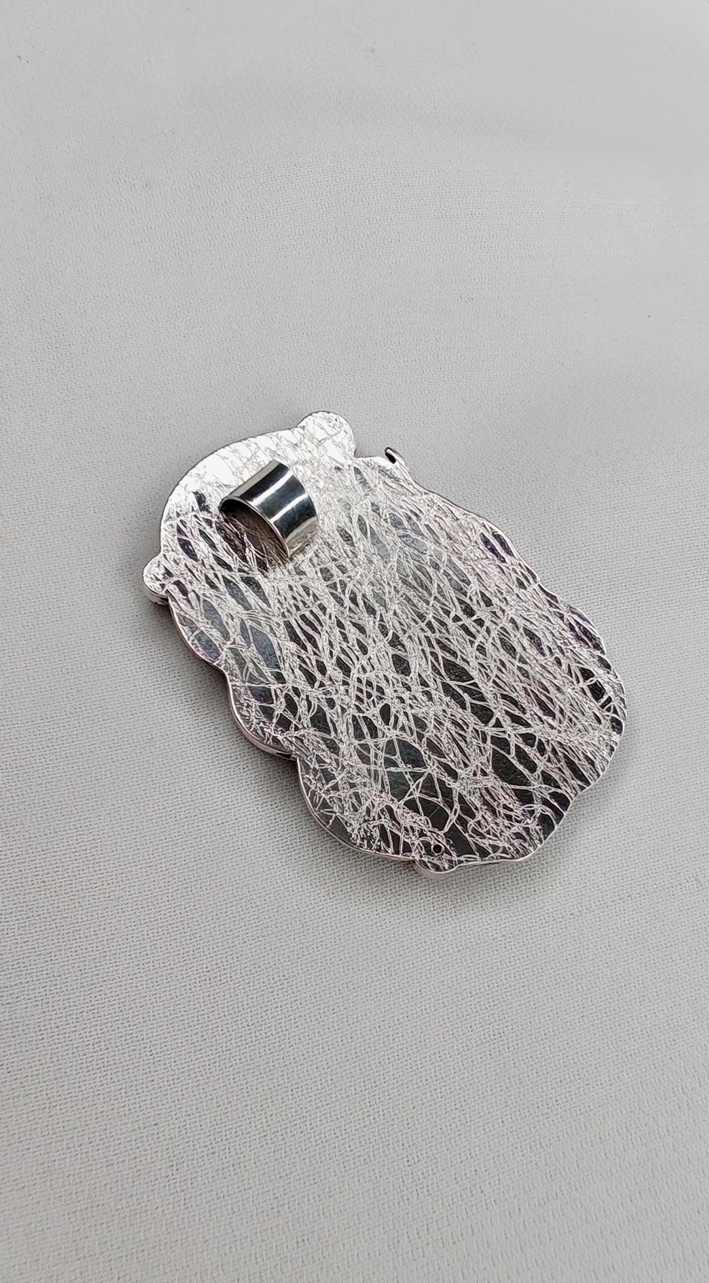 Halloween black witch cat with pumpkin, Cloisonne enamel pendant,Sterling silver, Opals,Handmade jewelry