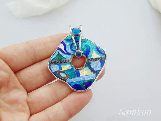 Cloisonne enamel pendant